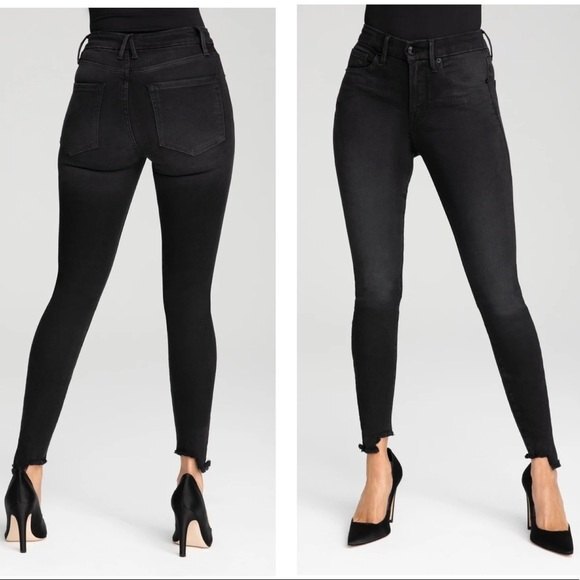 Good American Good Legs Step Hem Skinny High Rise Jeans in Black 00/24 NWOT - Picture 4 of 11